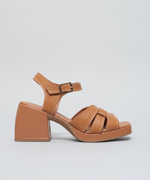 Meia Pata Couro Raquel - Caramelo