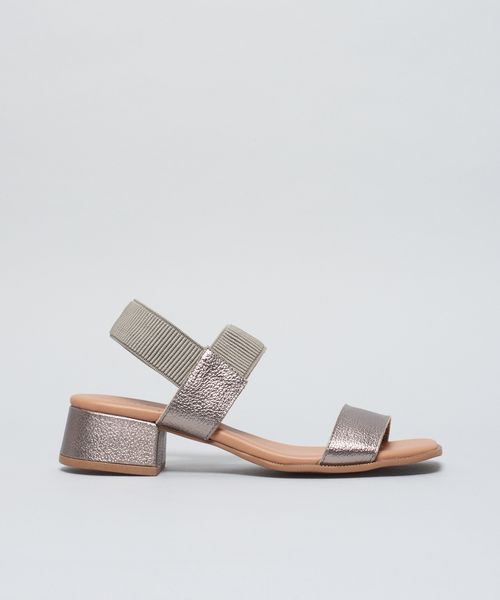 Sandalia Media Couro Amelia - Onix