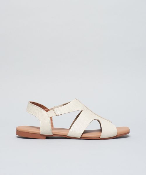 Rasteira Basica Couro Dani - Offwhite