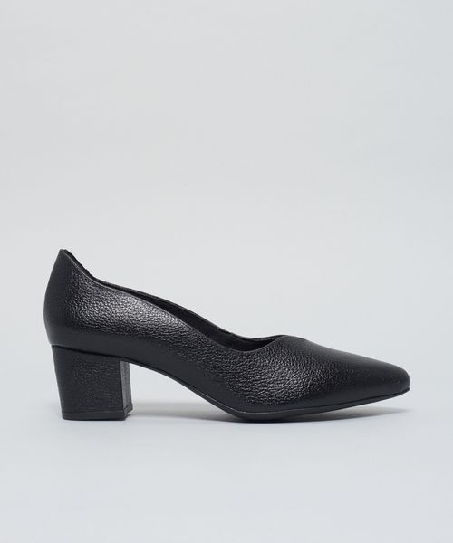 Scarpin Couro Mariana - Preto