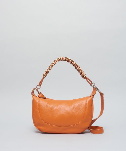 Bolsa m Couro Macrame - Tangerina