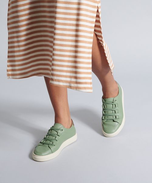Tenis Couro Olivia - Pistache