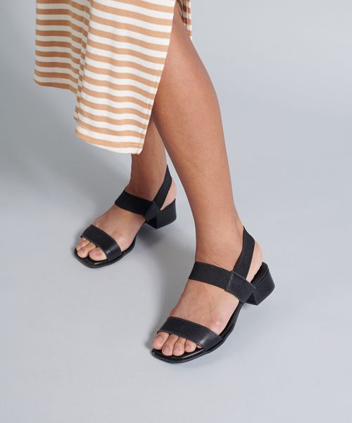 Sandalia Media Couro Amelia - Preto