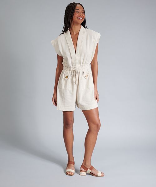 Sandalia Media Couro Amelia - Offwhite