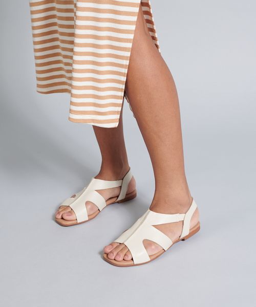 Rasteira Basica Couro Dani - Offwhite