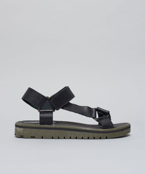 Rasteira Papete Couro - Preto