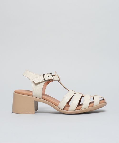 Sandalia Media Couro Pescador - Offwhite