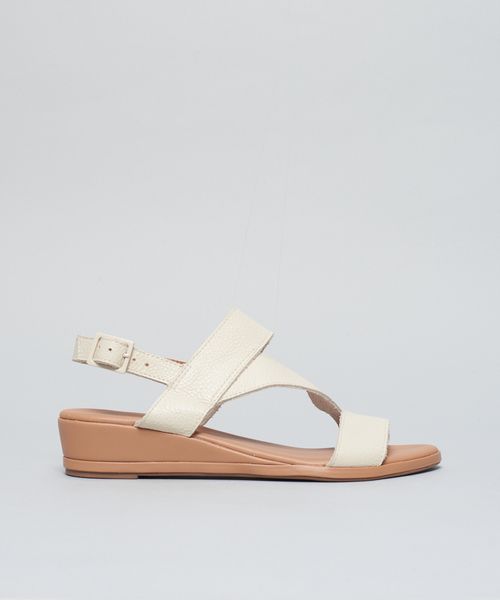 Anabela Couro Tiras Debora - Offwhite