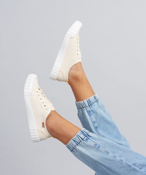 Tenis Lona Traseiro - Offwhite