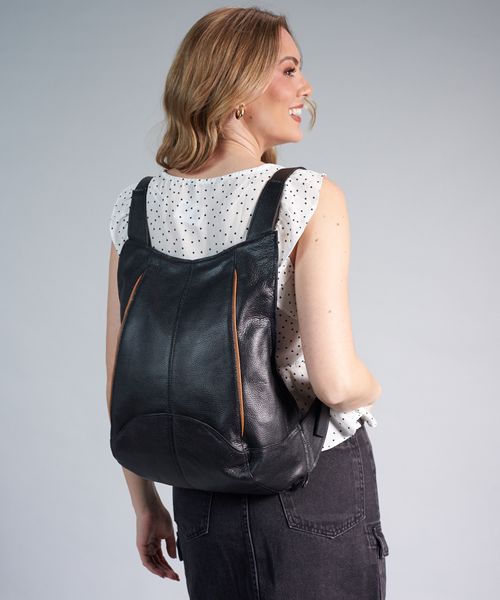 Mochila Viva - Preto/Caramelo