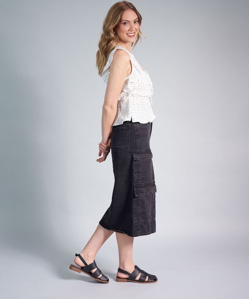 Rasteira Pescador Maria - Preto