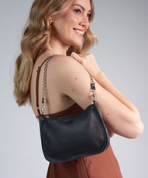 Bolsa p Couro Corrente - Preto
