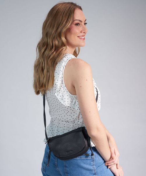 Bolsa p Couro Bella - Preto