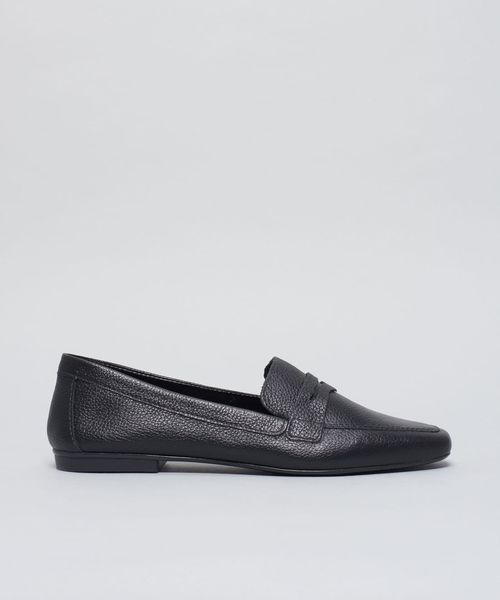 Mocassim Couro Gravata - Preto