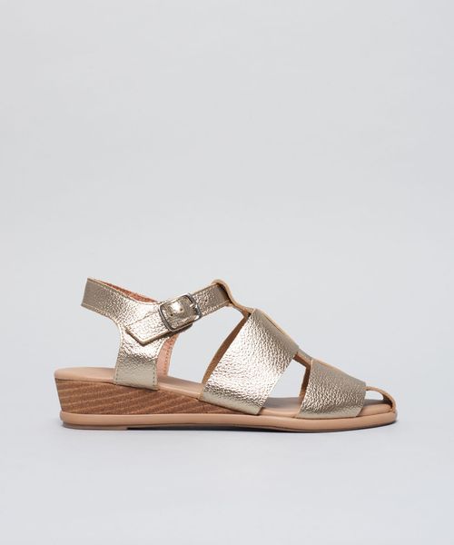 Anabela Couro Pescador Dani - Prata Velho