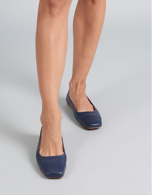 Sapatilha Couro Lia - Navy