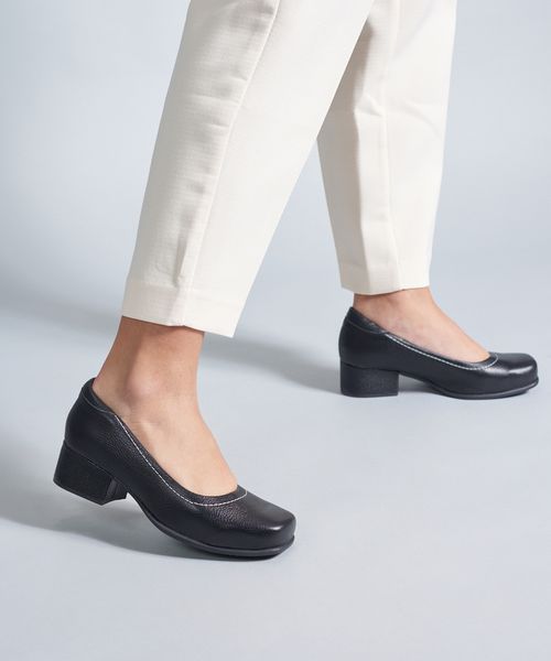 Scarpin Couro Pesponto - Preto
