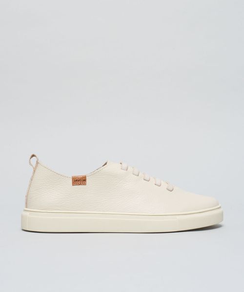 Tenis Couro Elastico Poazinho - Offwhite