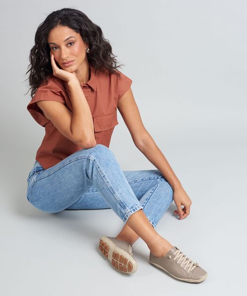 Tenis Perfuros Bicolor - Cinza