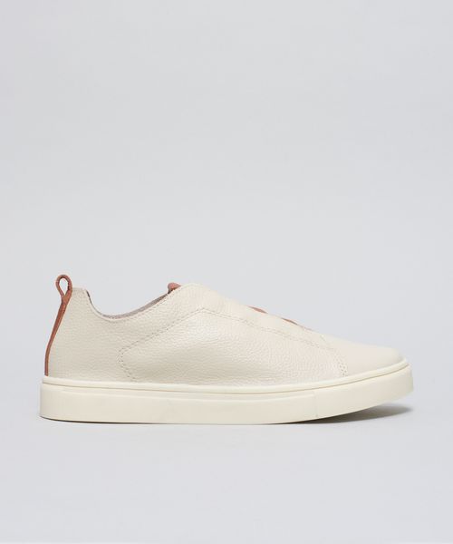 Tenis Couro Elastico Duo - Offwhite