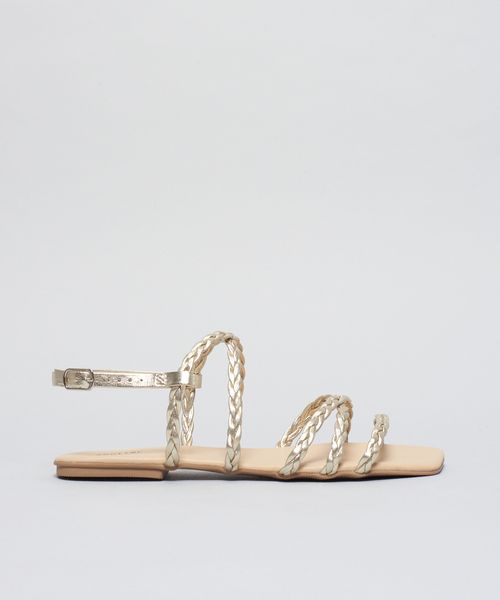 Rasteira Basica Trancinha Soft - Prata Velho