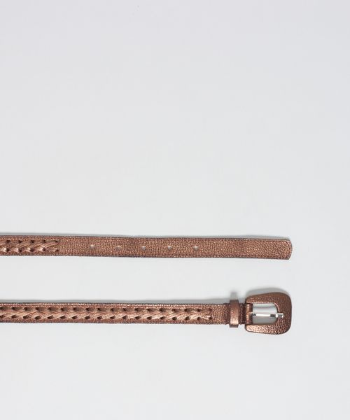 Cinto Couro Entrelaces - Bronze