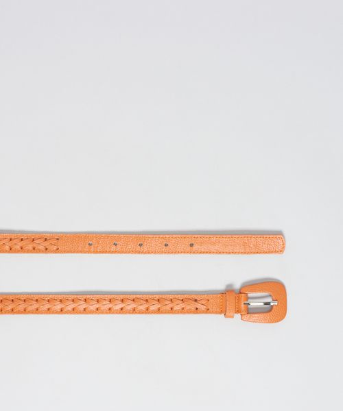 Cinto Couro Entrelaces - Tangerina