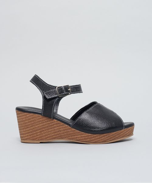 Anabela Couro Julia - Preto