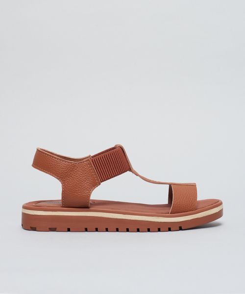 Rasteira Tratorada Elastico Couro - Mousse