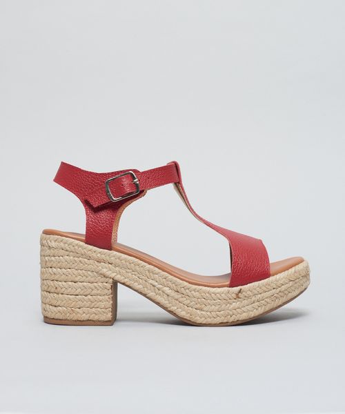 Meia Pata Couro Sue - Vermelho