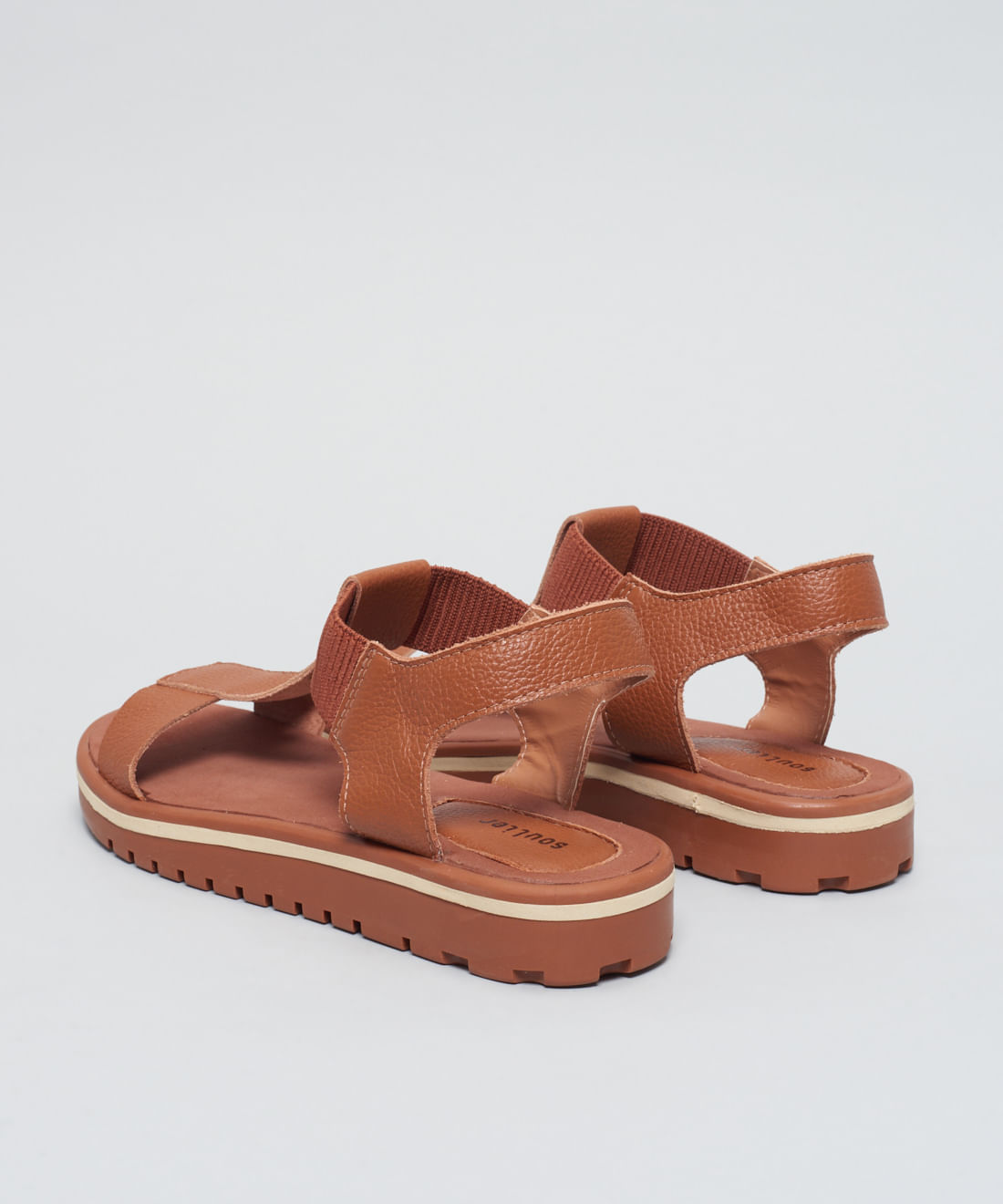 Rasteira Tratorada Elastico Couro - Mousse | Soulier