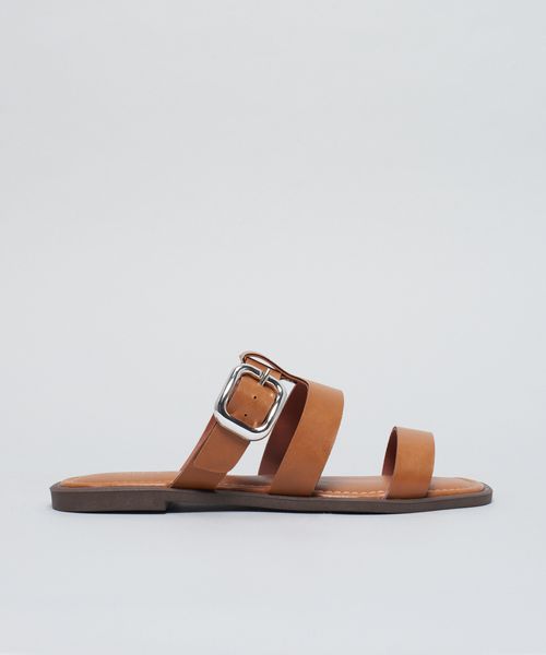 Rasteira Basica Soft Fivela - Caramelo