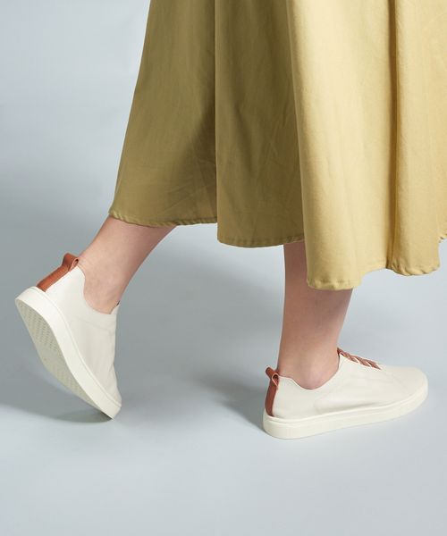 Tenis Couro Elastico Duo - Offwhite