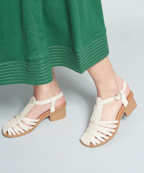 Sandalia Media Couro Maite - Offwhite