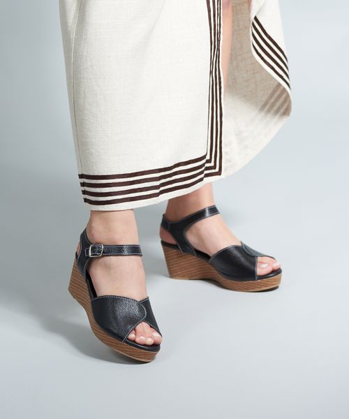 Anabela Couro Julia - Preto