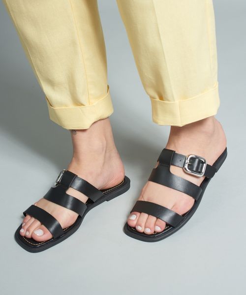 Rasteira Basica Soft Fivela - Preto