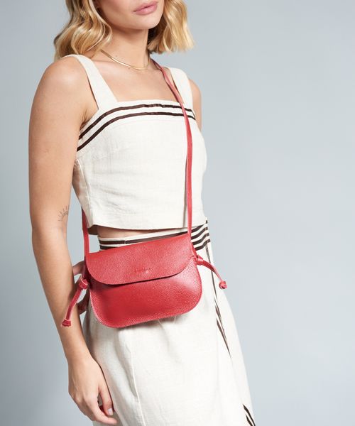 Bolsa p Couro Mia - Vermelho