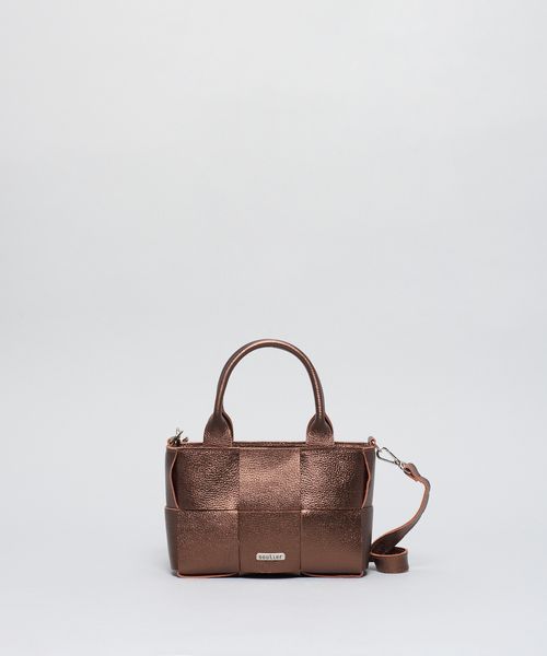 Bolsa p Couro Tresse - Bronze