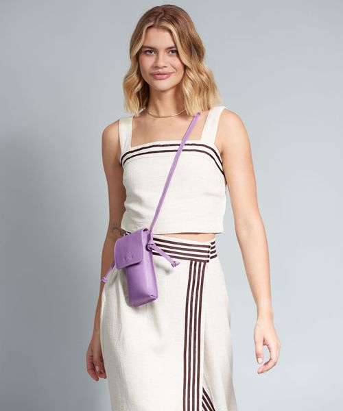 Bolsa p Couro Beatriz - Lilas