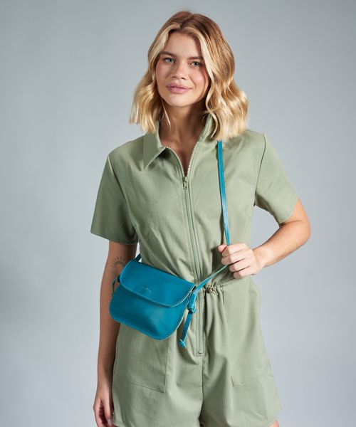 Bolsa p Couro Mia - Petroleo