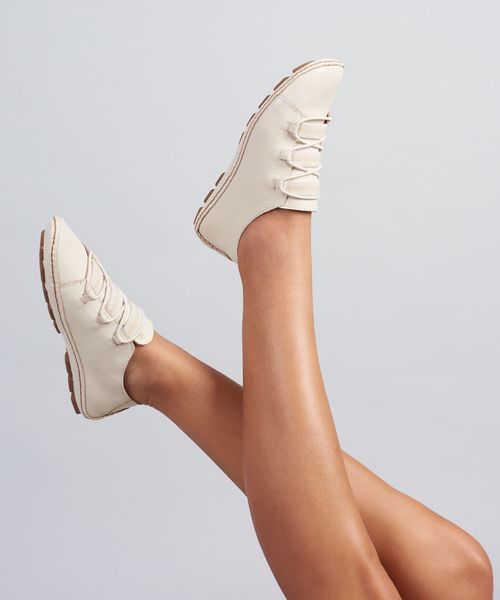 Tenis Couro Elastico Drive - Offwhite