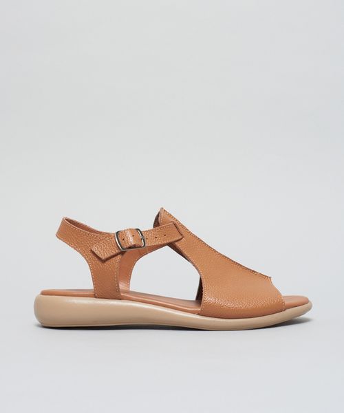 Rasteira Couro Patricia - Caramelo