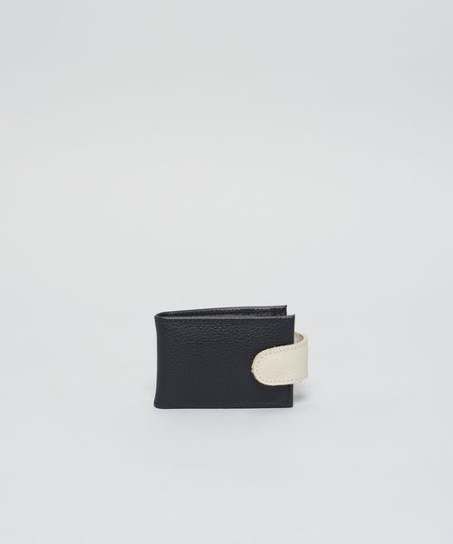 Porta Batom Couro - Preto/Off White