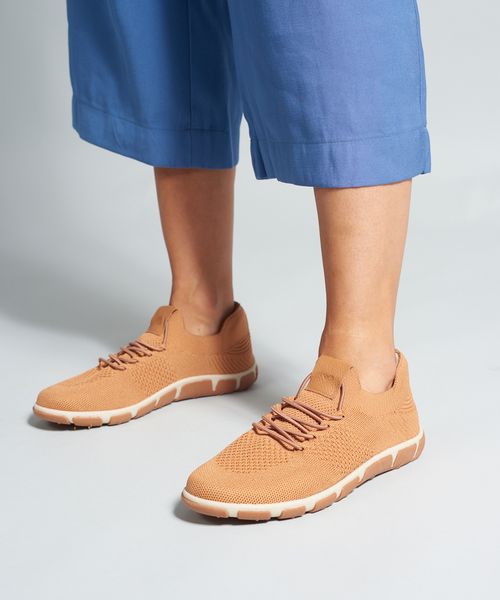 Tenis Knit Frances - Caramelo
