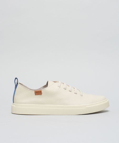 Tenis Couro Elastico Liso - Offwhite