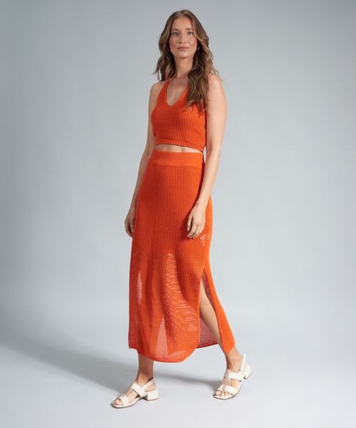 Sandalia Media Couro Liz - Offwhite