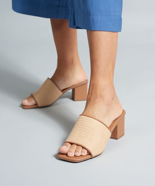 Sandalia Media Rafia Grazi - Palha Natural