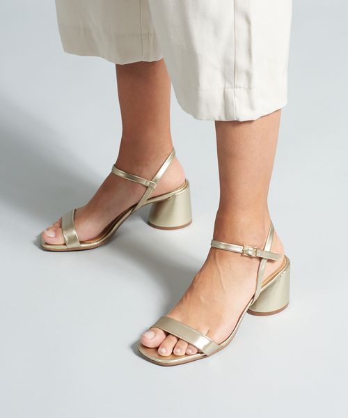 Sandalia Media Soft Bloco - Ouro Light