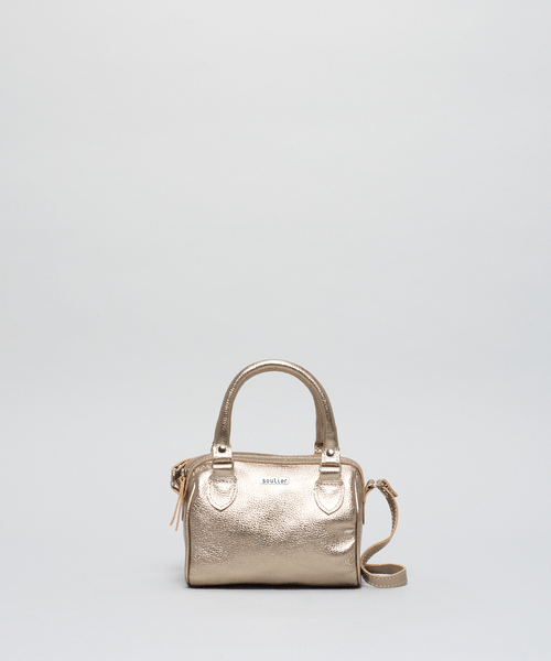 Bolsa p Couro Bau - Prata Velho