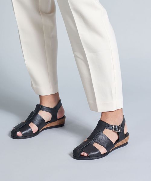 Anabela Couro Pescador Dani - Preto